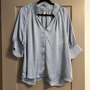 Pale blue silk blouse